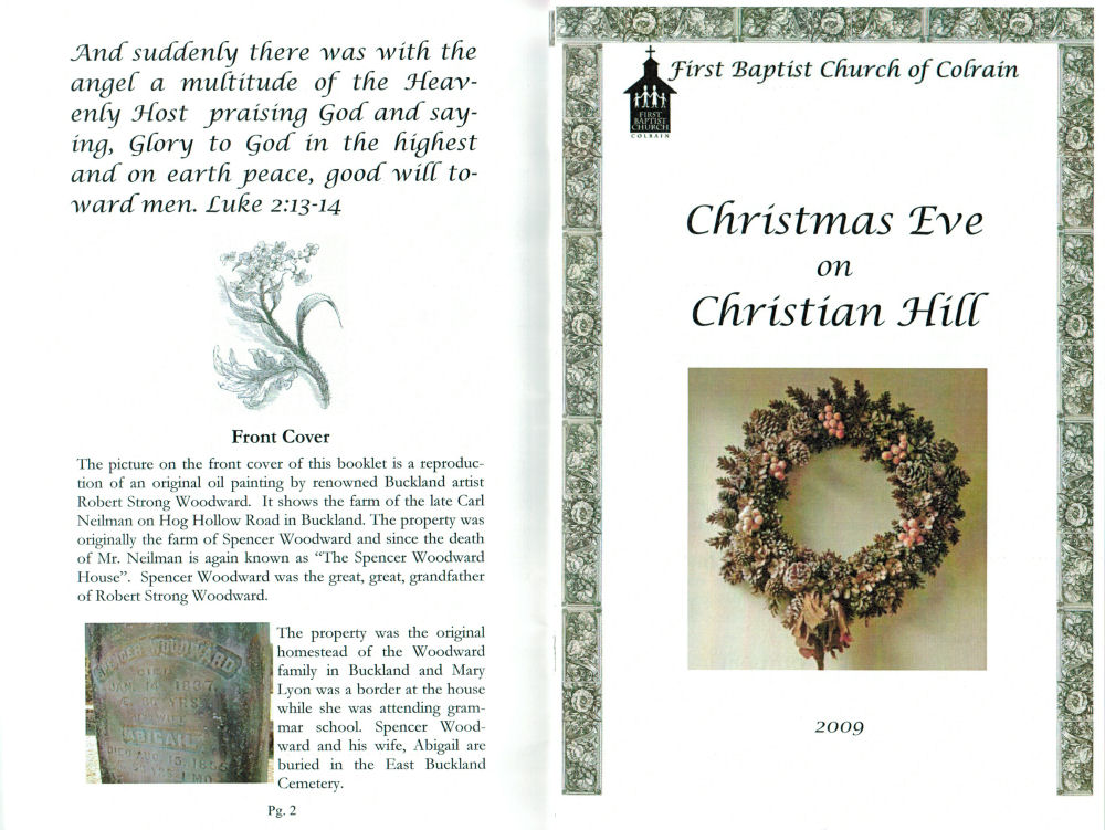 Program for Christmas Eve Service on Christian Hill 